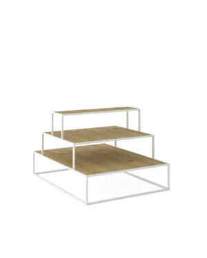 Ahşap Raflı Orta Alan Piramit Stand - Sabit