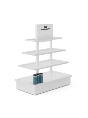 Metal Raflı Orta Alan Piramit Stand - Sabit